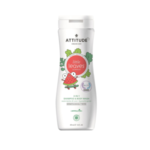 Attitude Dětské tělové mýdlo a šampon (2 v 1) Little leaves s vůní melounu a kokosu 473 ml