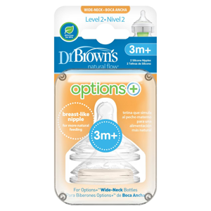 
Dr.Brown´s Options+ Wide-Neck Baby Bottle Nipple Level 2 savičky 2 ks
		