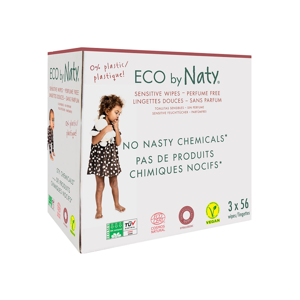 
Eco by Naty Vlhčené ubrousky Naty bez vůně - pro citlivou pokožku - výhodné balení  3 x 56 ks
		