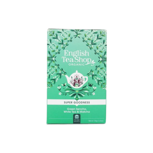 
English Tea Shop Super Goodness, Zelená sencha, bílý čaj & matcha 35 g, 20 ks
		