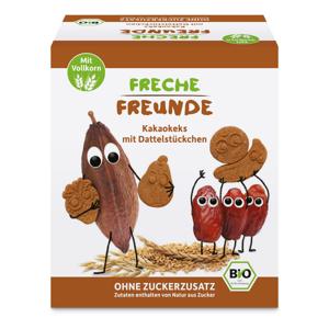 Freche Freunde BIO Kakaové sušenky a kousky datlí 125 g