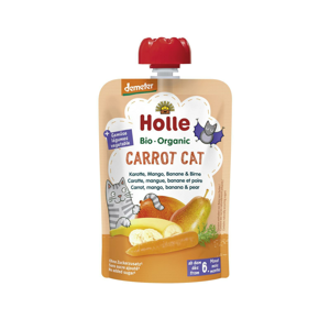 Holle Carrot Cat Bio pyré mrkev, mango, banán a hruška, Exspirace 08/06/2021 100 g