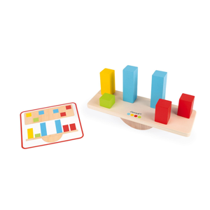 Janod Dřevěná hračka váhy a závaží s předlohami série Montessori 1 ks
