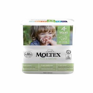 
Moltex Dětské plenky Maxi 7-18 kg, Pure & Nature 29 ks (9,97 Kč/ks)
		