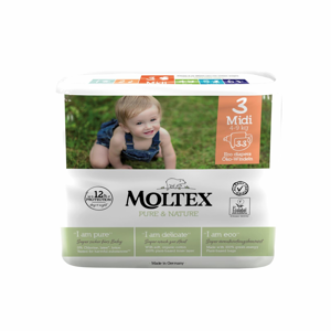 Moltex Dětské plenky Midi 4-9 kg Pure & Nature 33 ks