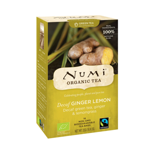 
Numi Organic Tea Zelený čaj Decaf Ginger Lemon 32 g, 16 ks
		