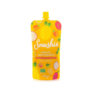 Salvest Smushie BIO Ovocné smoothie s meruňkou, ananasem a lněnými semínky, Exspirace 11.05.2021 170 g