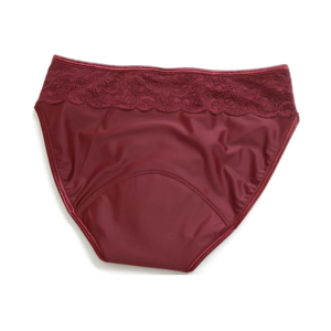 SAYU Menstruační kalhotky vyšší s krajkou bordó 1 ks, vel. 42